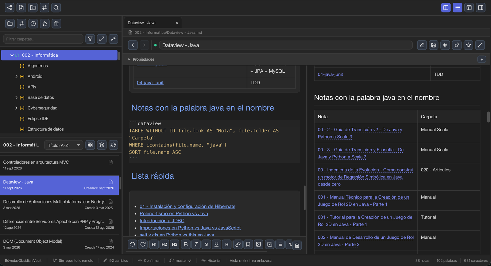Dataview plugin